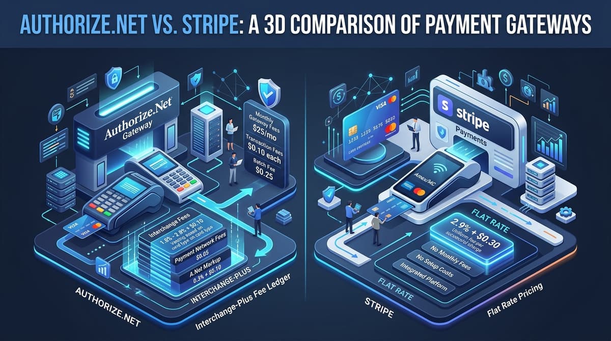 Authorize.Net vs Stripe Fees 2026: Pricing, Hidden Costs & Break-Even Math