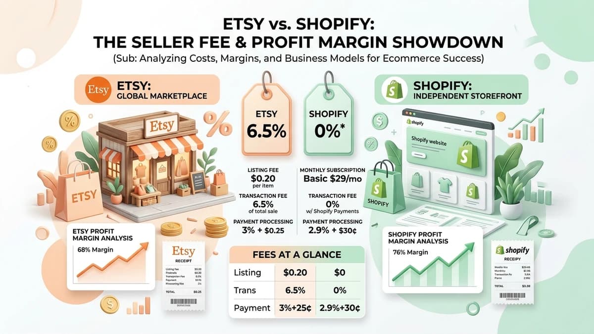 Etsy vs Shopify 2026 Seller Fee Breakdown and Profit Margin Showdown